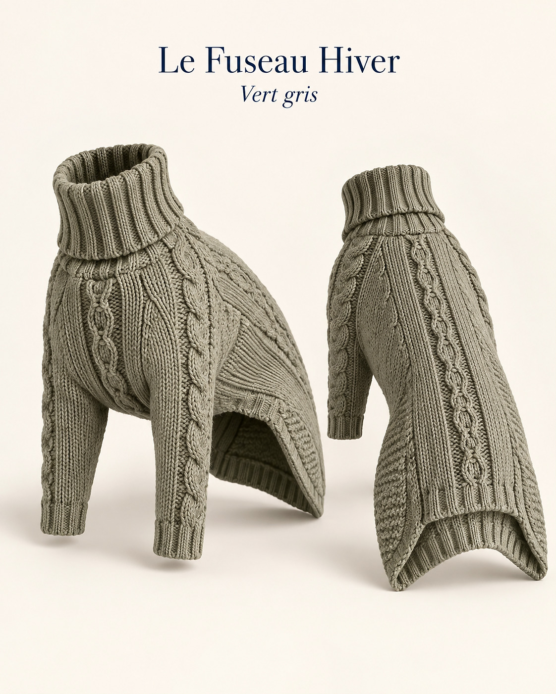 Le Fuseau Hiver — la pièce seule, vert-gris