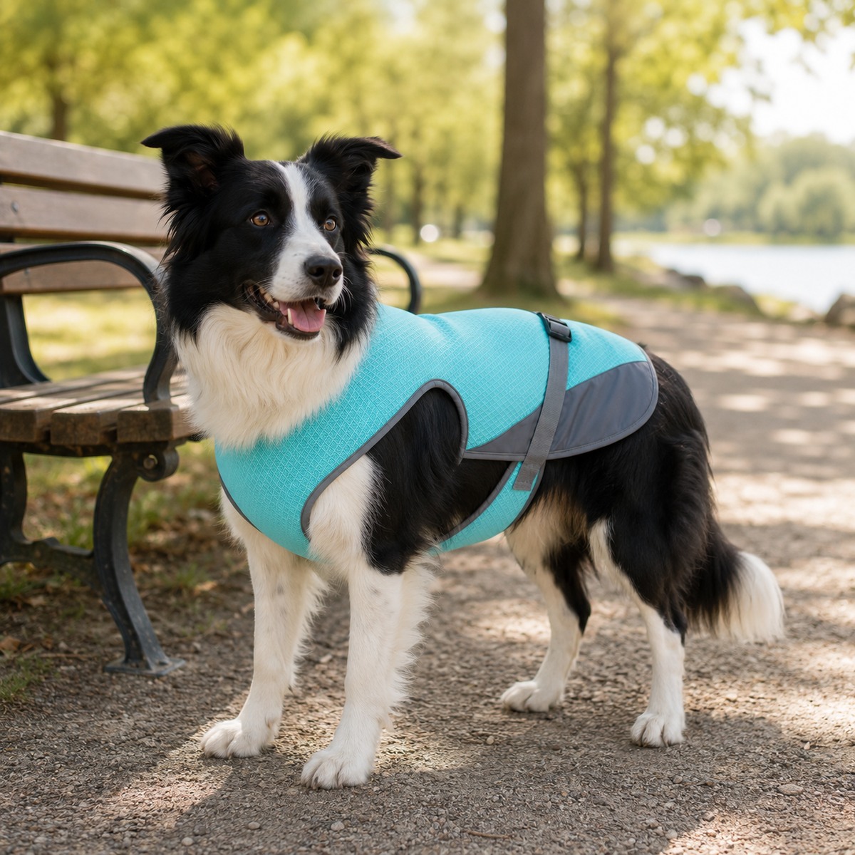 Corgi en gilet rafraîchissant